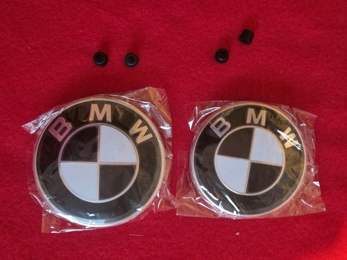 Bmw emblem schwarz silber - 2x, schwarz/silber